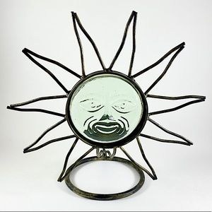 Boho sun face candle holder